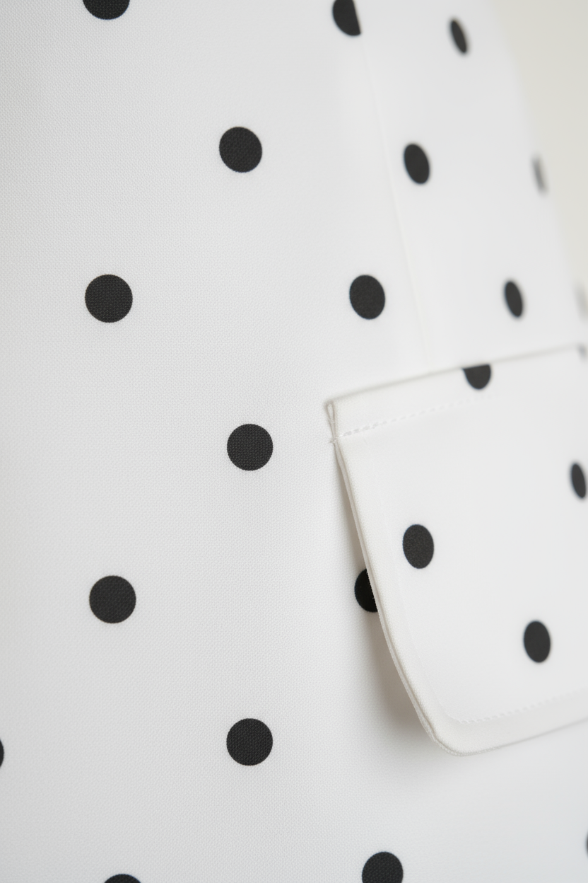 Ivory Polka-Dot Pocket Strapless Mini Dress