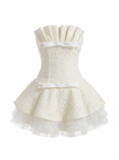 Pearl Petal Pleated Mini Dress