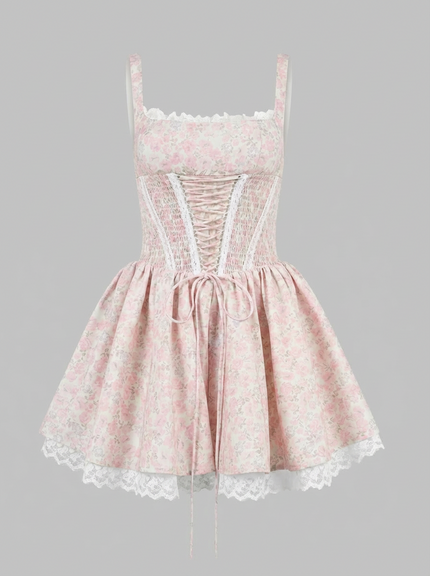 Blush Camellia Mini Corset Dress