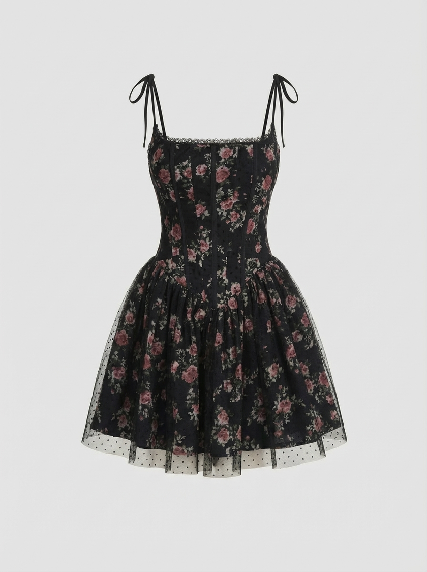 Midnight Roselle Corset Dress