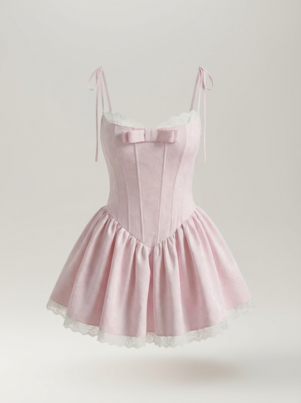 Rosé Lace Corset Dress