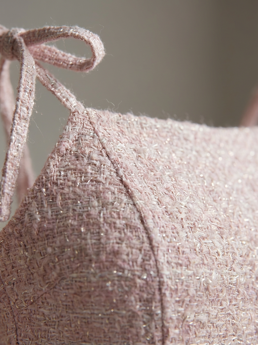 Blush Knit Ribbon Romper