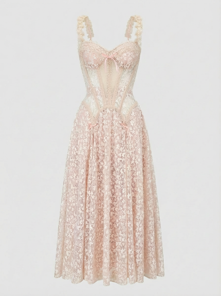 Seraphine Blush Lace Gown