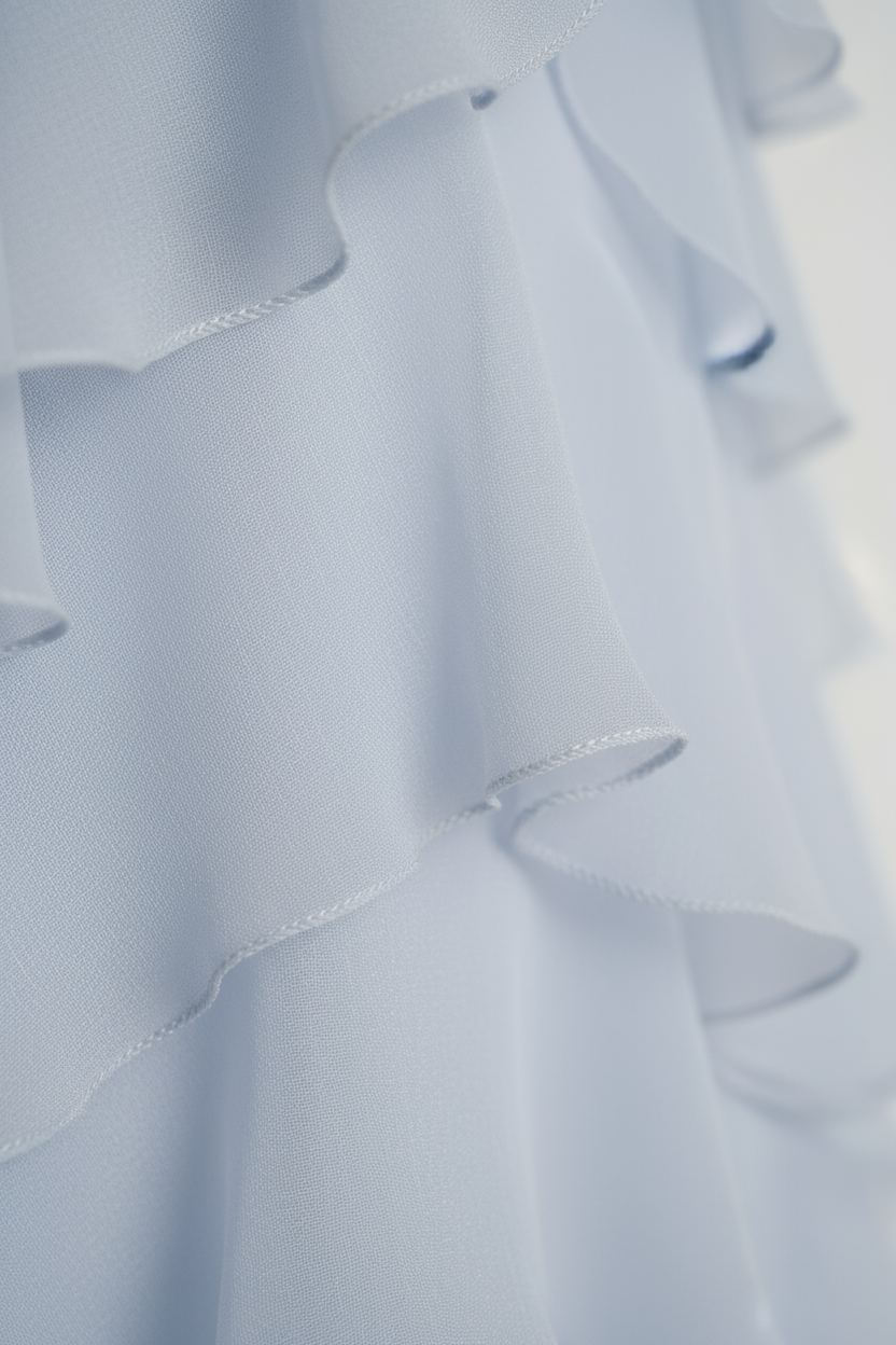 Cascade Blue Ruffle Halter Dress