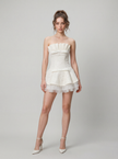 Pearl Petal Pleated Mini Dress