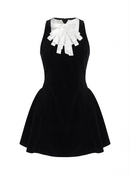 Bow Neck A-Line Dress