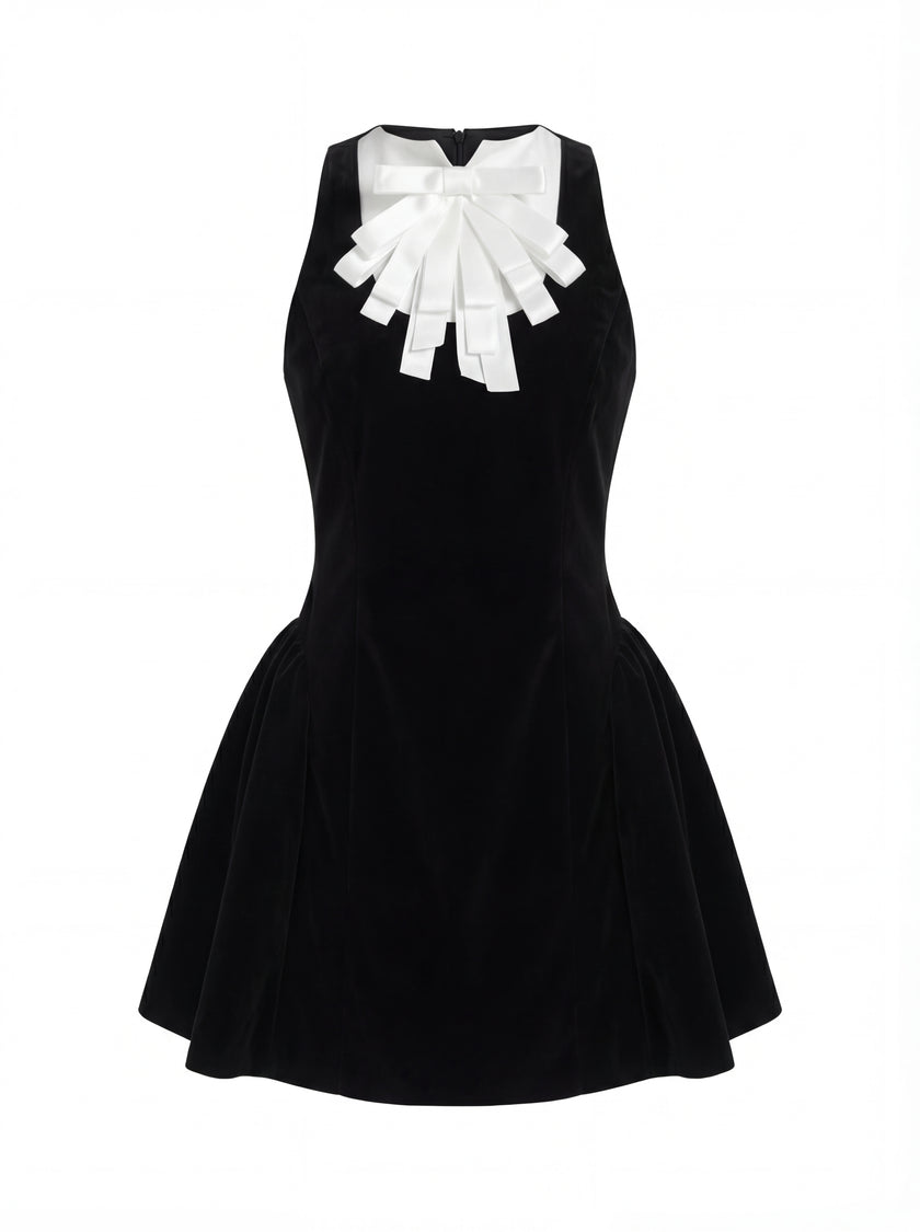 Bow Neck A-Line Dress