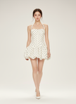 Celeste Polka-Dot Halter Bubble Mini Dress