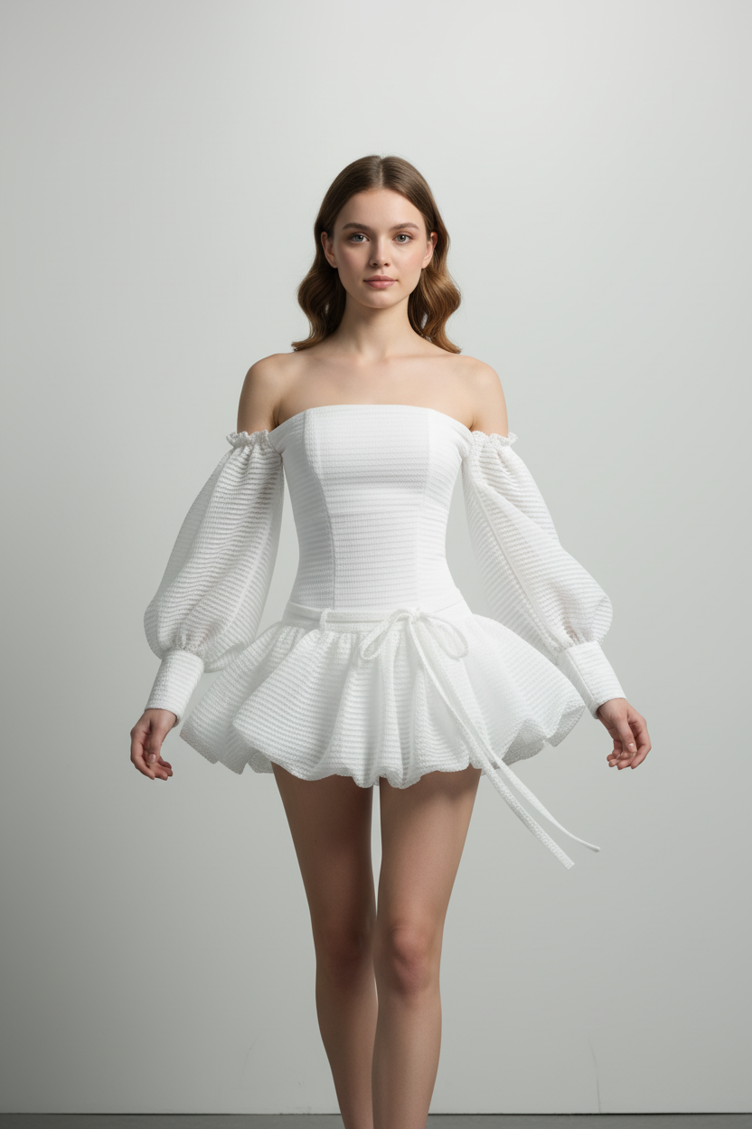 Midnight Bloom Bubble Dress