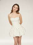 Celeste Polka-Dot Halter Bubble Mini Dress