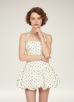 Celeste Polka-Dot Halter Bubble Mini Dress