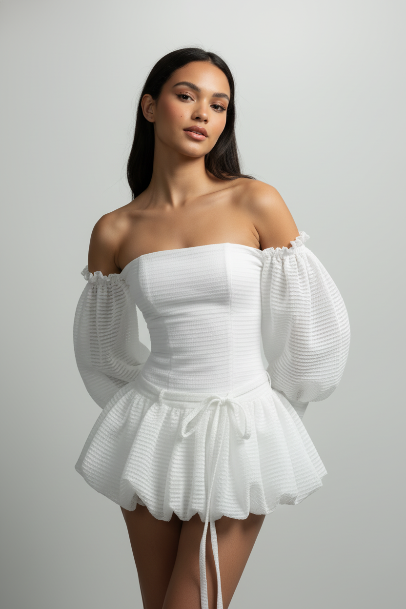 Midnight Bloom Bubble Dress