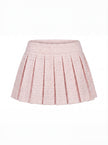 Bow Tweed Top & Pleated Mini Skirt Set