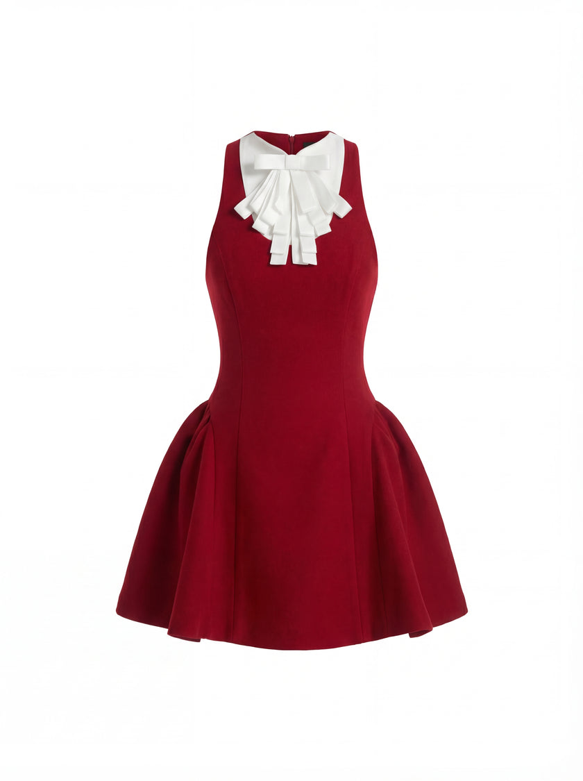 Bow Neck A-Line Dress