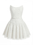 Embellished Strapless Mini Dress