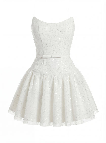 Embellished Strapless Mini Dress