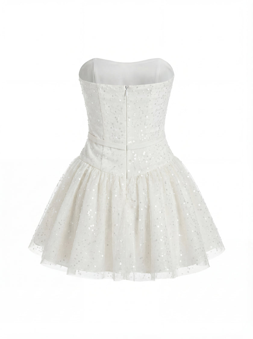 Embellished Strapless Mini Dress