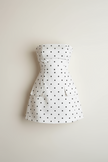 Ivory Polka-Dot Pocket Strapless Mini Dress