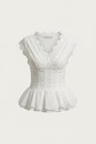 Ivory Lace Peplum Sweetheart Top