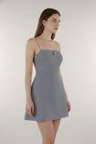 Luna Steel Slip Mini Dress