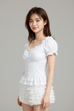 Ruffle Peplum Corset Top