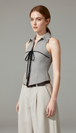 Tailored Lace-Up Halter Corset Top