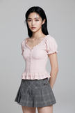 Ruffle Peplum Corset Top