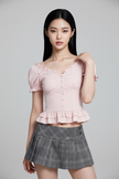 Ruffle Peplum Corset Top