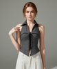 Tailored Lace-Up Halter Corset Top