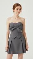 Slate Bow Sculpted Corset Top