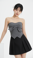 Slate Bow Sculpted Corset Top