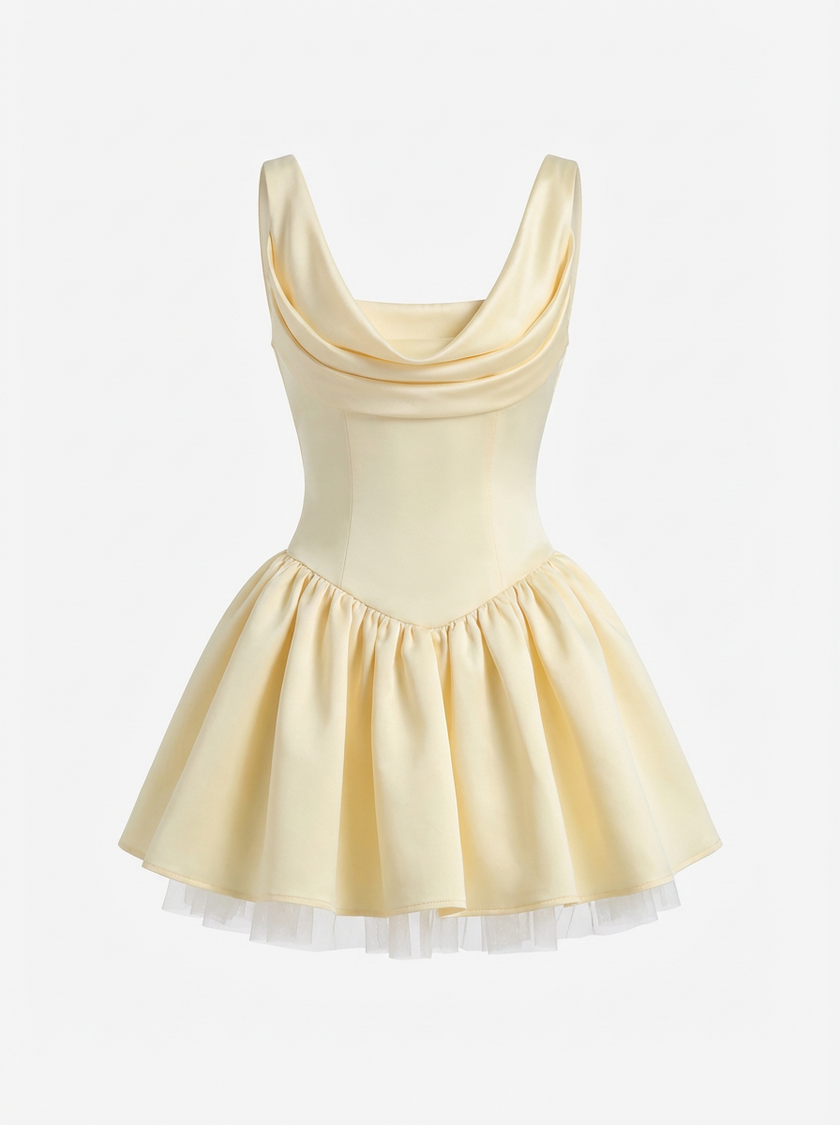 Buttercream Satin Corset Mini Dress