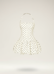 Celeste Polka-Dot Halter Bubble Mini Dress