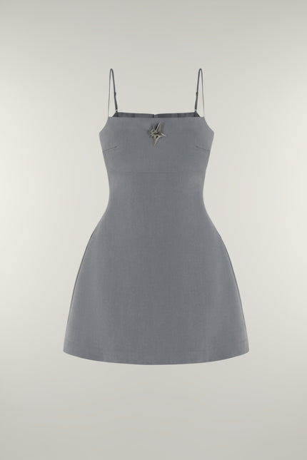 Luna Steel Slip Mini Dress