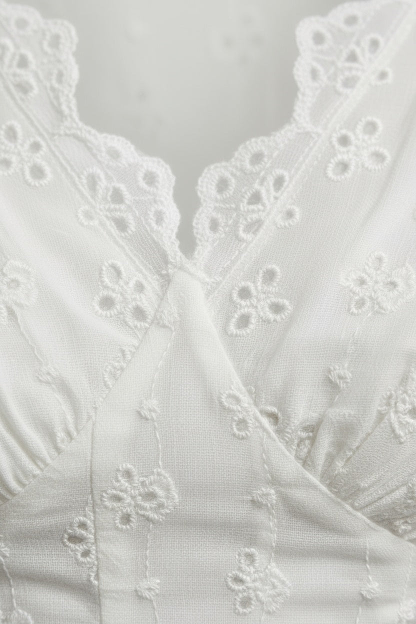 Ivory Lace Peplum Sweetheart Top