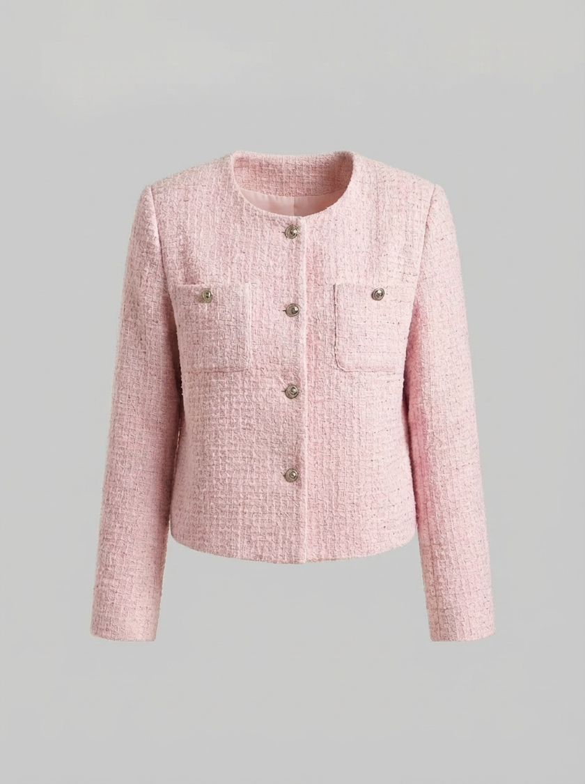 Blush Tweed Mini Jacket