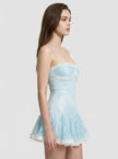 Frosted Lace Flare Mini Dress