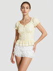 Ruffle Peplum Corset Top