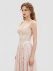 Seraphine Blush Lace Gown