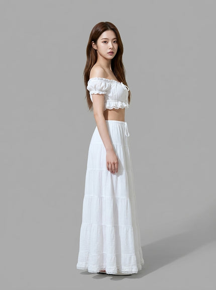 Santorini Breeze Off-Shoulder Maxi Set