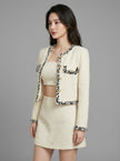 Camellia Contrast Trim Tweed Jacket
