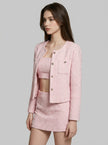 Blush Tweed Mini Jacket