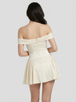 Silk Off-Shoulder Sculpted Mini Dress