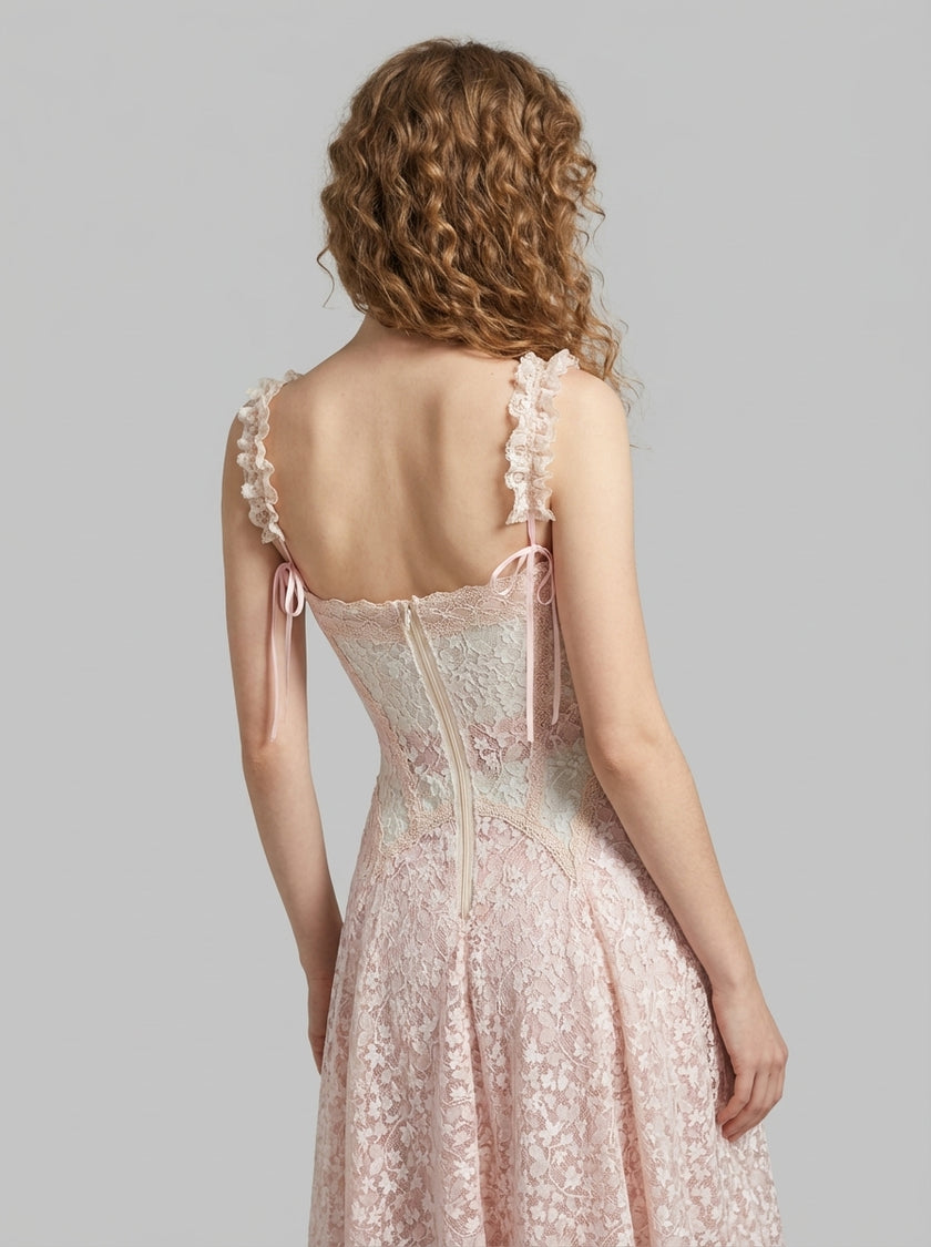 Seraphine Blush Lace Gown