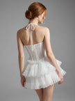 Ethereal Lace Corset Tulle Mini Dress