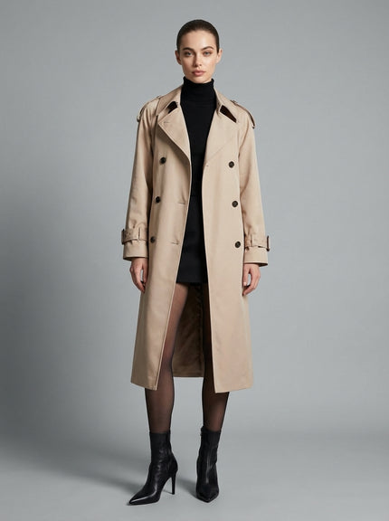 Cityline Belted Trench Coat – Beige