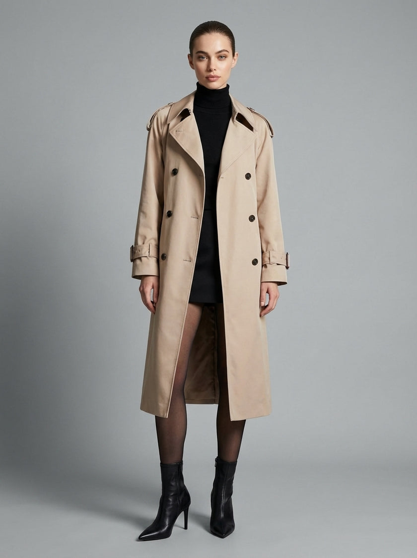 Cityline Belted Trench Coat – Beige