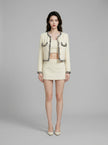 Camellia Contrast Trim Tweed Jacket