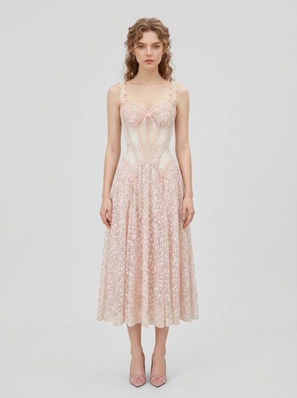 Seraphine Blush Lace Gown
