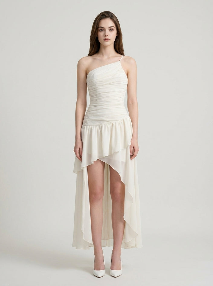 Celeste Asymmetrical Draped Gown